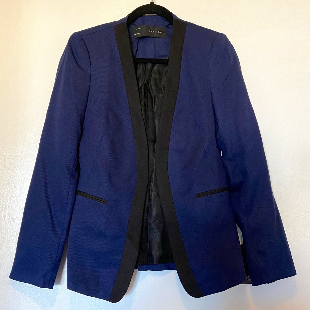 Zara Basic Blue & Black Blazer S